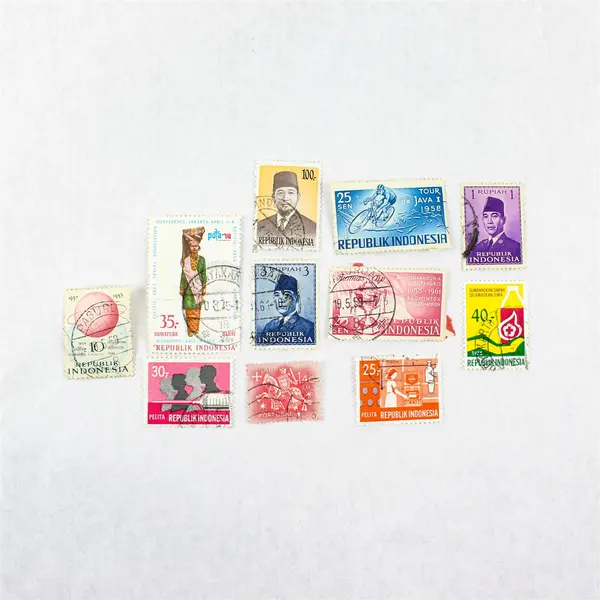 Lot Of 11 Mixed Indonesia Commemorative Stamps Used Canceled 1950s 1970s