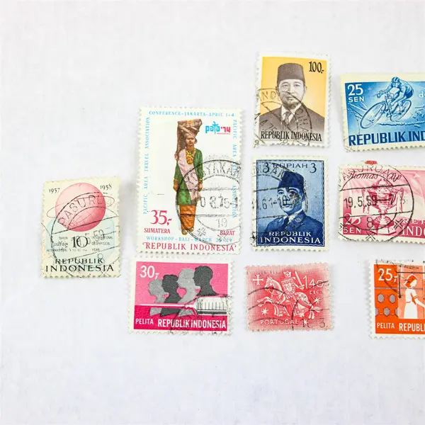 Lot Of 11 Mixed Indonesia Commemorative Stamps Used Canceled 1950s 1970s