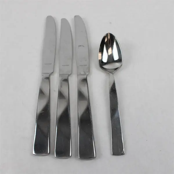 Lot Of 4 Dansk Origami II (Stainless) Pattern Flatware Dinner Knives Soup Spoon