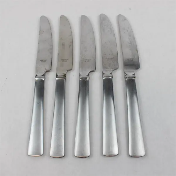 Lot Of 5 Dansk Cafe Blanc (Stainless) Pattern Flatware Dinner Knives 9.25" Long