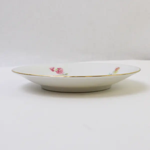 Vintage Johann Seltmann Bavaria Porcelain Saucer Floral Gold Rim Germany
