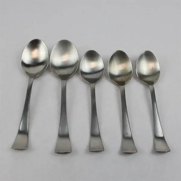 Lot Of 5 Dansk Cafe Blanc (Stainless) Pattern Flatware 2 Soup Spoons 3 Teaspoons