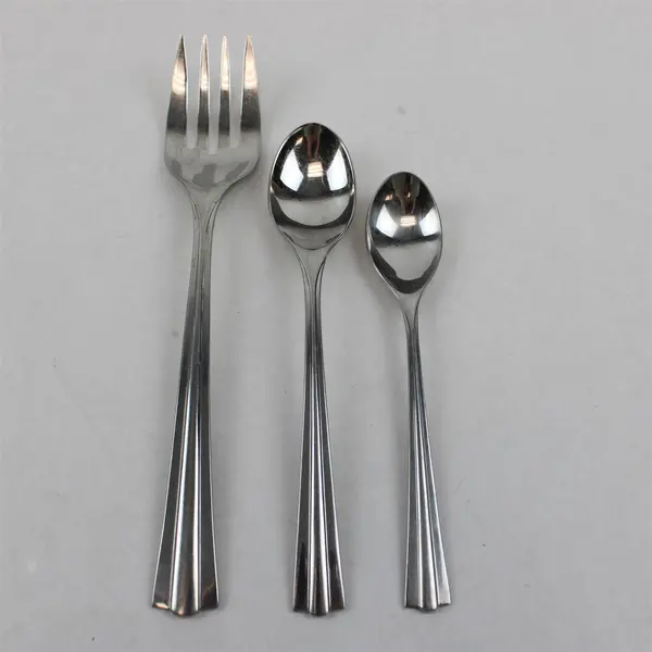 Lot Of 3 Dansk Skal (Stainless) Pattern Flatware Serving Fork Soup & Teaspoon