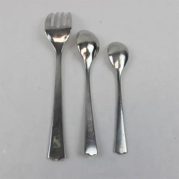 Lot Of 3 Dansk Skal (Stainless) Pattern Flatware Serving Fork Soup & Teaspoon