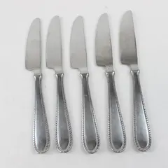 Lot Of 5 Dansk Pearl (Stainless) Pattern Flatware Dinner Knives 8.25" Long