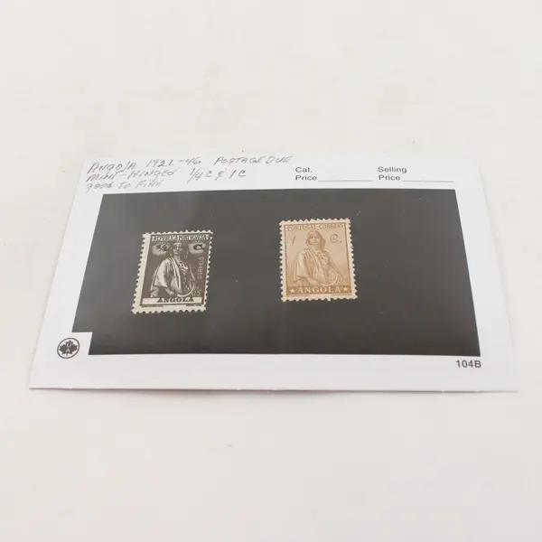 Lot Of 4 Angola Postage Due Stamps Mint Hinged 1920s