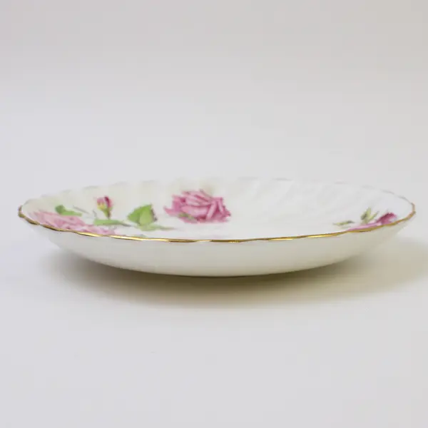 Aynsley Bone China Pink Rose & Gold Trim Saucer
