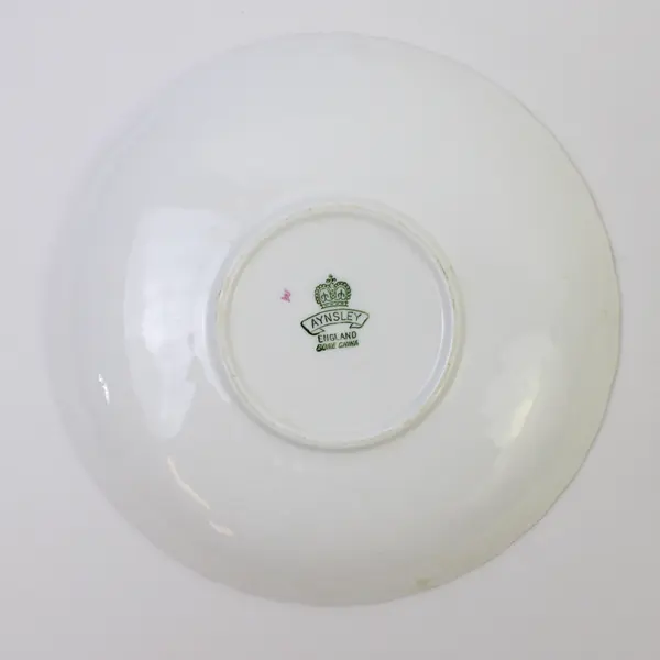 Aynsley Bone China Pink Rose & Gold Trim Saucer