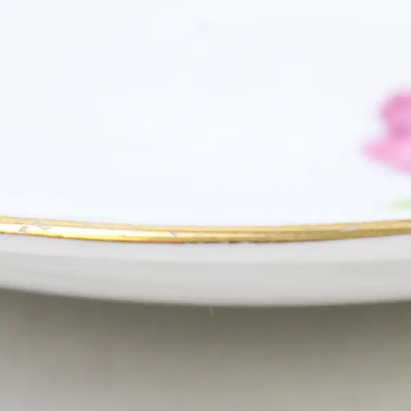Victoria C & E Bone China Pink & Yellow Floral Saucer Gold Trim Vintage