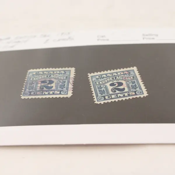Lot Of 2 Canada Excise Tax 2 Cents Stamps 1915 Used Hinged