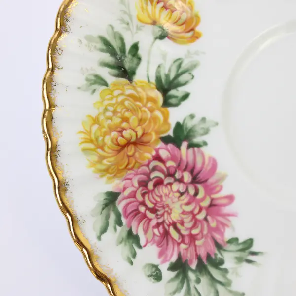 Paragon Fine Bone China Saucer Yellow & Pink Flowers Vintage 5.5"