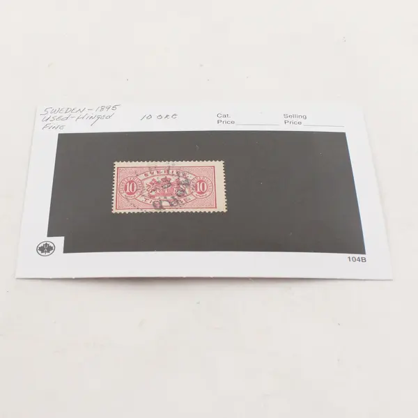 Sweden 10 Ore Stamp Used Hinged 1895 Canceled