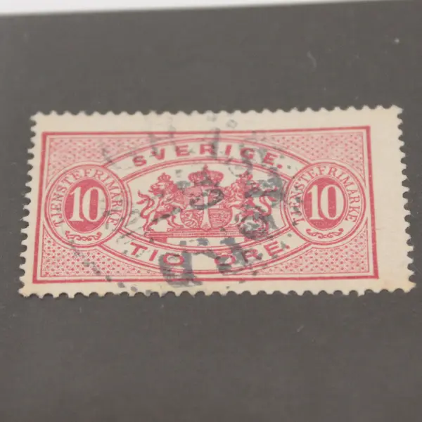 Sweden 10 Ore Stamp Used Hinged 1895 Canceled