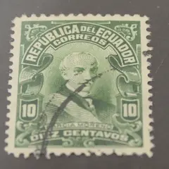 1925 Ecuador Garcia Moreno 10 Centavos Stamp Used Hinged