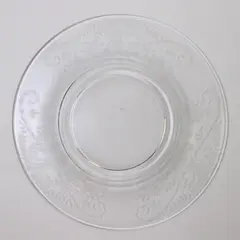 Etched Glass Dessert Plate 7" Clear Decorative Serving Plate