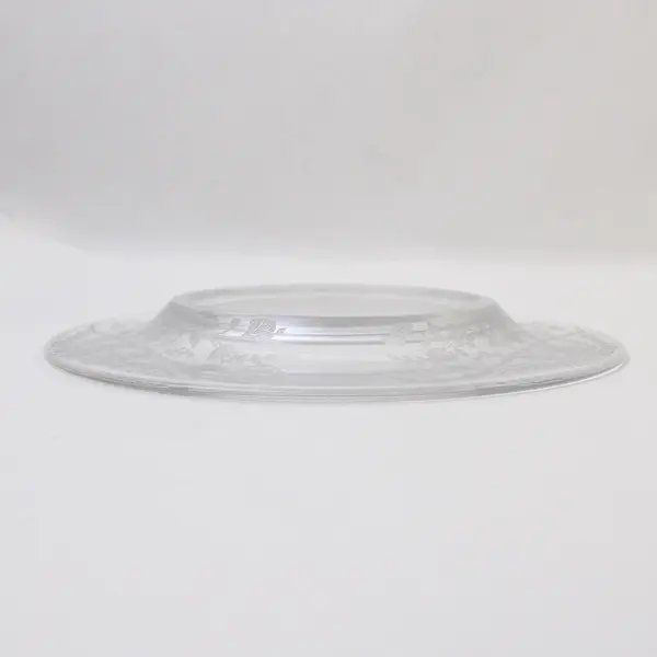 Etched Glass Dessert Plate 7" Clear Decorative Serving Plate