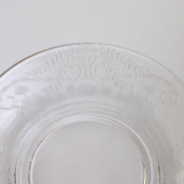 Etched Glass Dessert Plate 7" Clear Decorative Serving Plate