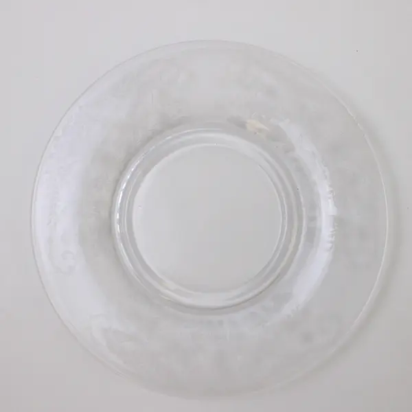 Etched Glass Dessert Plate 7" Clear Decorative Serving Plate