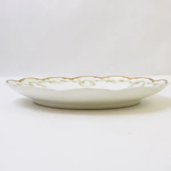Vintage Haviland Limoges Porcelain 7.75" Plate Pink Rose Swag Gold Trim