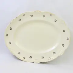 Vintage Homer Laughlin K-34N-6 Oval Serving Tray Roses Border 12in
