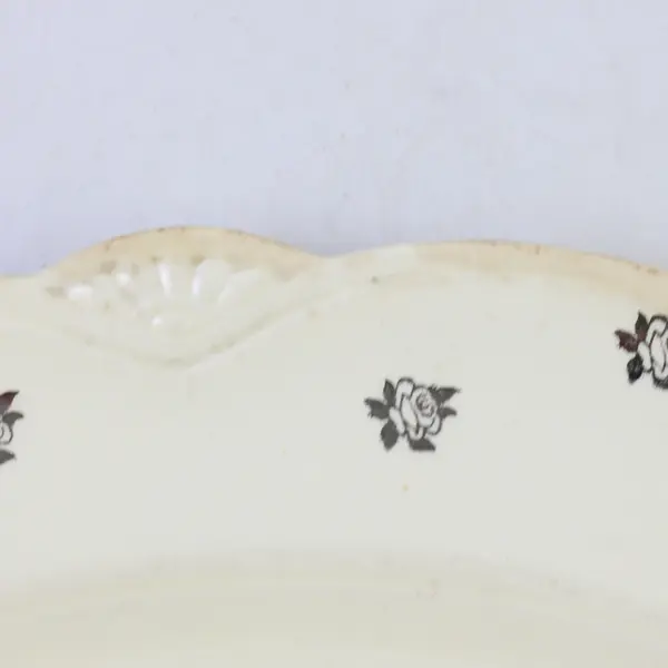 Vintage Homer Laughlin K-34N-6 Oval Serving Tray Roses Border 12in