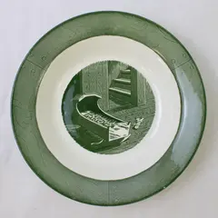 Royal China Colonial Homestead Baby's Cradle Soup Bowl 1950s 8.5"
