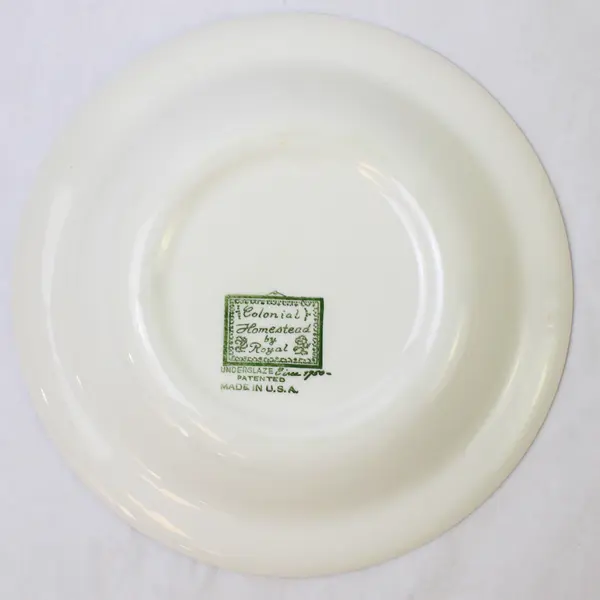 Royal China Colonial Homestead Baby's Cradle Soup Bowl 1950s 8.5"