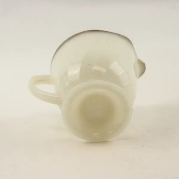 Vintage Fire-King Anchor Hocking Milk Glass Swirl Creamer Gold Trim