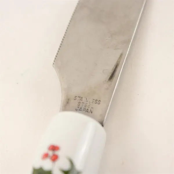 Christmas Holly Cake Knife White Ceramic Handle Wedding Dessert
