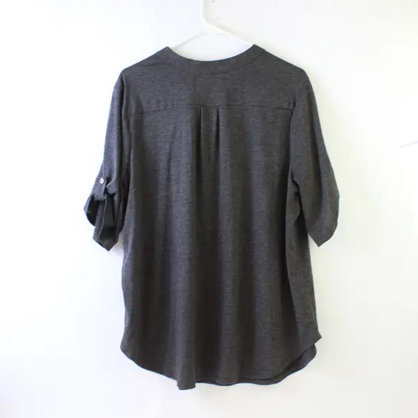 PerSeption Charcoal Gray Half-Sleeve Top Women's Size 3X
