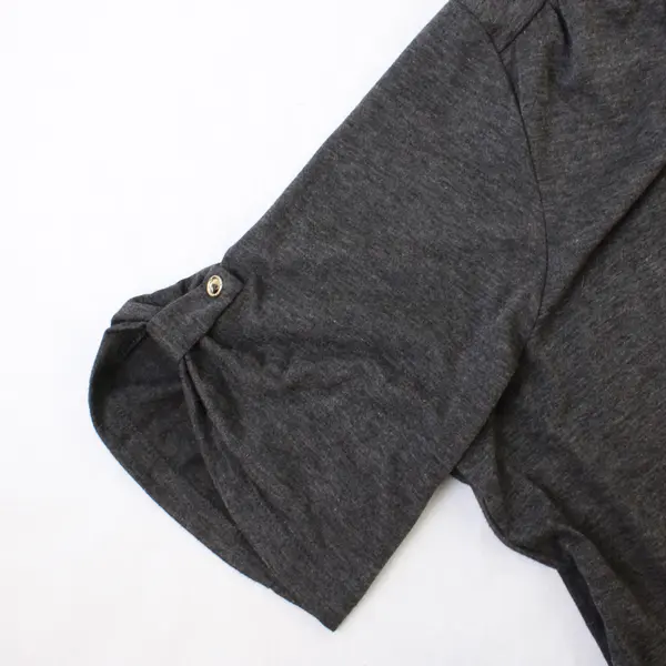 PerSeption Charcoal Gray Half-Sleeve Top Women's Size 3X