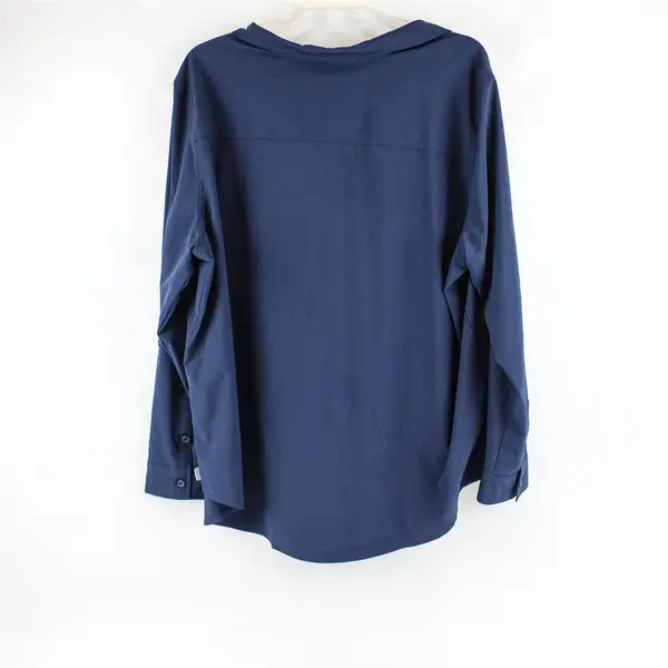 Eddie Bauer Navy Blue Long Sleeve Lightweight Button Up Top Women's Size XXL
