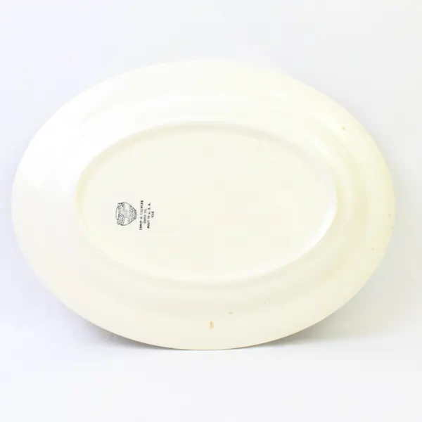 Edwin Knowles Chartreuse 11.5" Oval Platter Vintage Serveware