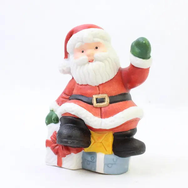 Lot of 3 Ceramic Santa Claus Figurines Christmas Holiday Mantel Decor