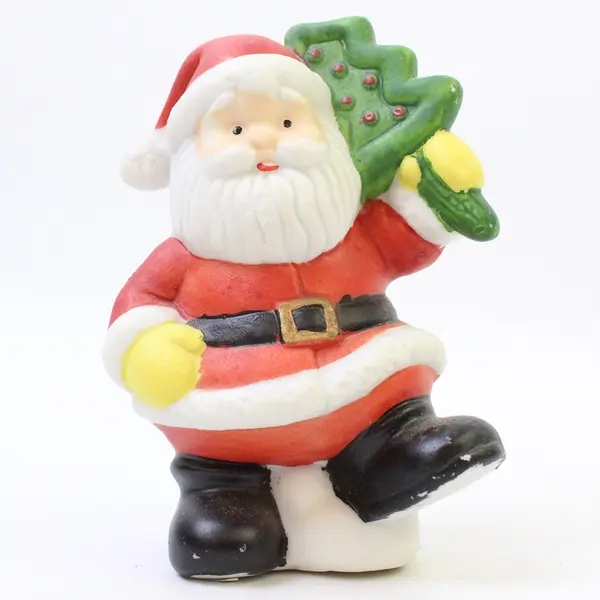 Lot of 3 Ceramic Santa Claus Figurines Christmas Holiday Mantel Decor