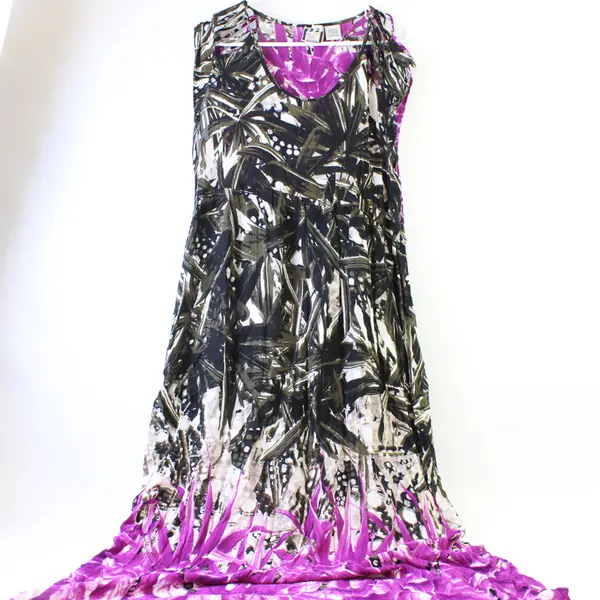 Take Two Green and Purple Resortwear Sleeveless Maxi Dress Women's Size XL