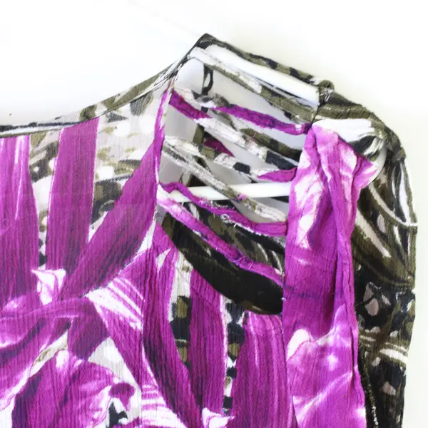 Take Two Green and Purple Resortwear Sleeveless Maxi Dress Women's Size XL