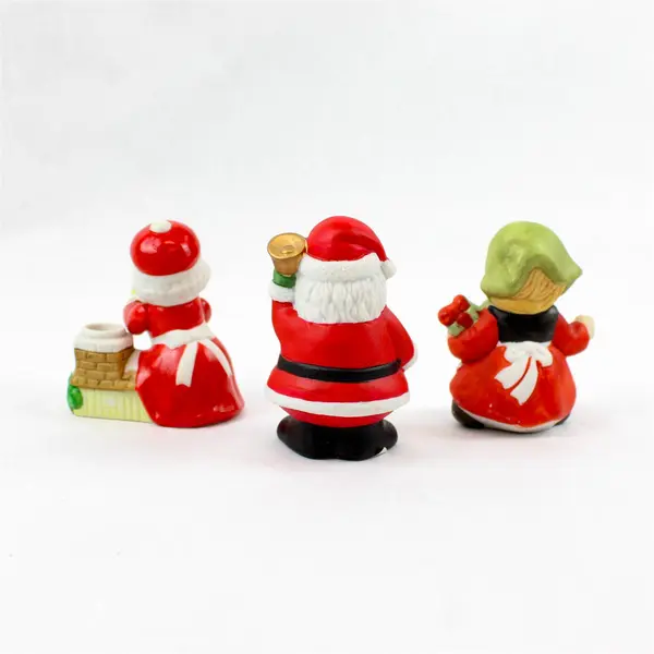 Lot of 3 Christmas Ceramic Figurines Santa Mrs. Claus Holiday Decor