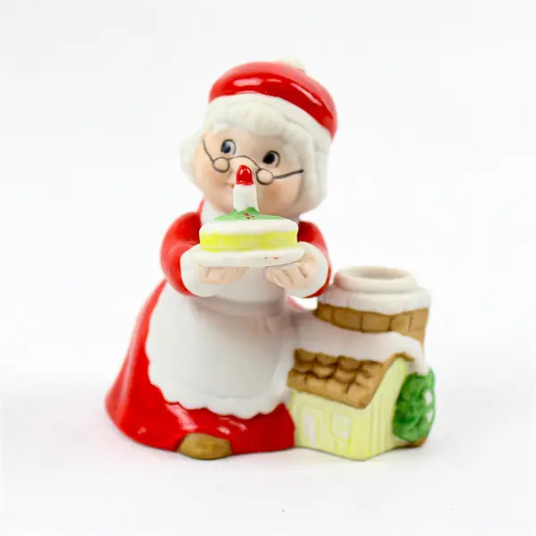 Lot of 3 Christmas Ceramic Figurines Santa Mrs. Claus Holiday Decor