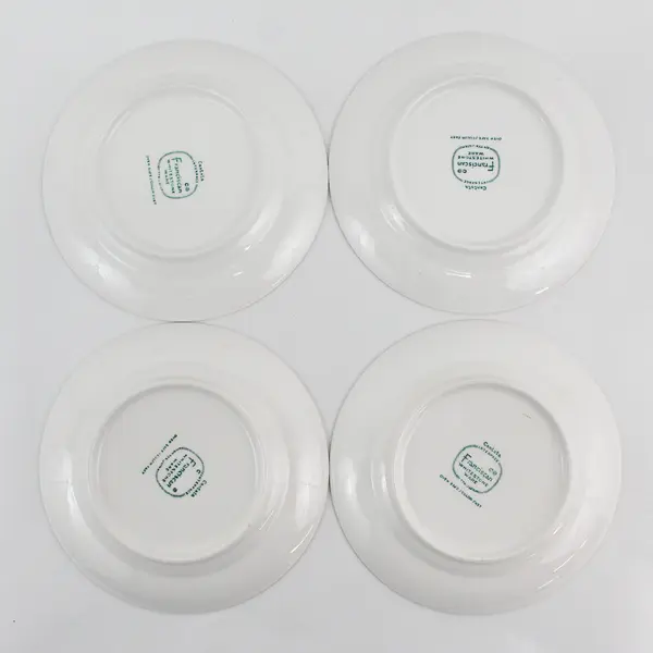 Set of 4 Franciscan Cantata  Whitestone Ware 6" Bread Plates 1960s