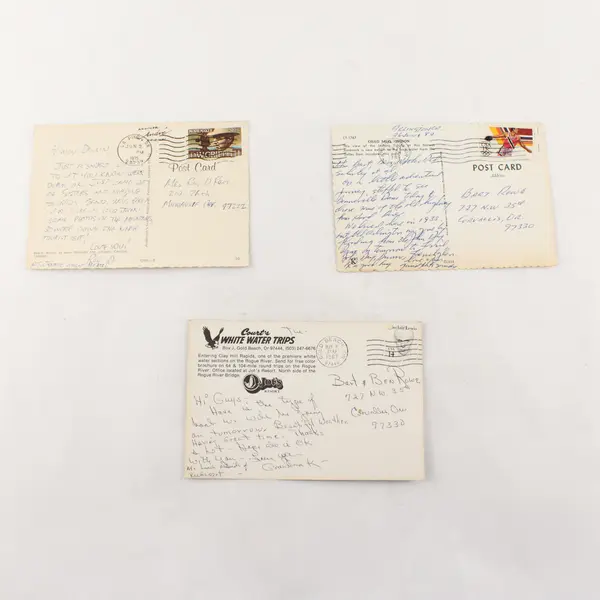 Lot Of 3 Vintage Oregon Postcards 1970s 1980s Jet Boat Black Butte Celilo Falls 