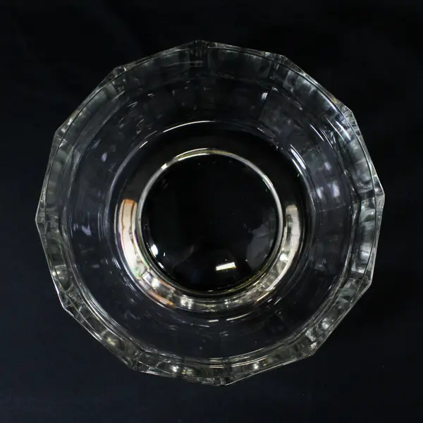 9"  Fine Lead Crystal  Faceted Bowl with Silver Plated Base 