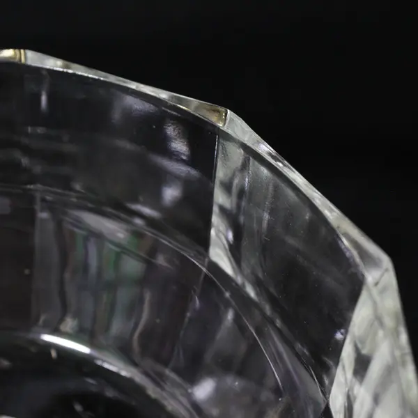 9"  Fine Lead Crystal  Faceted Bowl with Silver Plated Base 