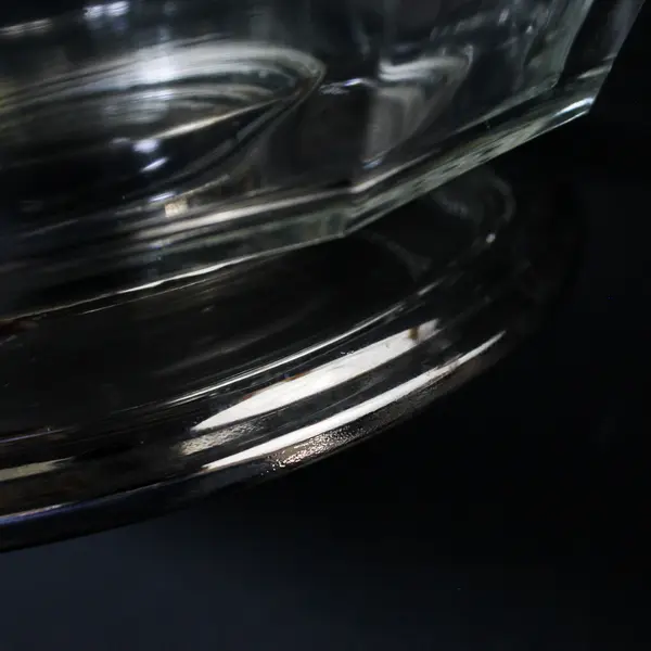 9"  Fine Lead Crystal  Faceted Bowl with Silver Plated Base 