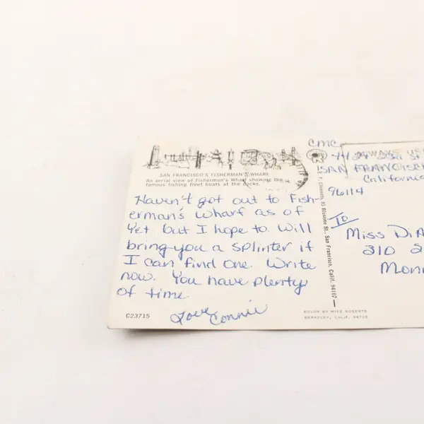 Vintage 1970 Aerial View Fisherman's Wharf San Francisco California Postcard