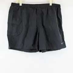Vtg Nike Women's XL Black Drawstring Waistband 100% Nylon Athletic Shorts