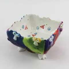 Vintage Studio Design Works Handpainted Joy Cats Rainbow Bowl 5"
