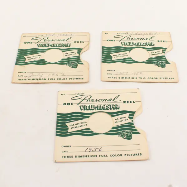 Vintage View-Master Personal Reel Mount Box With 3 Envelopes No Reels