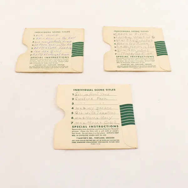 Vintage View-Master Personal Reel Mount Box With 3 Envelopes No Reels