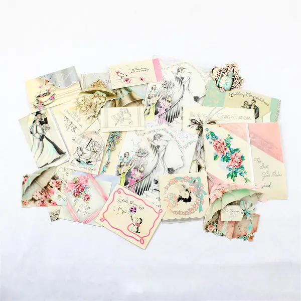 Lot of 20 Vintage 1930s Wedding Congratulations and Wedding Shower Cards USED